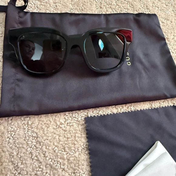 Gucci Black Sunglasses with Gold Logo